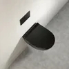 WC nero senza bordo in duroplast con scarico a vortice Anteprima dell’immagine prodotto 3
