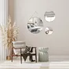 MISOU Spiegel Set von 3 Rund Gold Metall Wandspiegel Produktbild-Vorschau 2