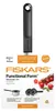 A Fiskars Functional Form sauce pan is shown with its packaging and features highlighted. Voir les images du produit