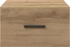 A close-up front view of a wooden nightstand with a black handle. Produktbild-Vorschau