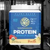 A product shot of a protein powder container in a gym setting. Produktbild-Vorschau