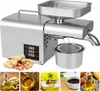 A collage of images showing an automatic oil press machine, peanuts, soybeans, rapeseed flowers, seeds, and bottles of oil. Náhled obrázku produktu