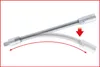 A flexible extension bar for a socket wrench, shown bent to illustrate its flexibility. Produktbild-Vorschau