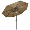 vidaXL Parasol z aluminiowym słupkiem 3-warstwowy Taupe 3 m Podgląd zdjęcia produktu 2