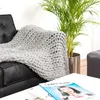 Coperta in lana lavorata a maglia 180 x 120 cm - Grigio Anteprima dell’immagine prodotto 5