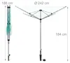 Stendibiancheria a torre Relaxdays da 49 m, A x L x P: 184 Anteprima dell’immagine prodotto 4