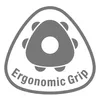 A graphic icon with text indicating an ergonomic grip. Produktbild-Vorschau