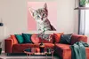 MuchoWow® Poster Kätzchen - Blau - Rosa 100x100 cm - Produktbild-Vorschau 2