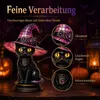 Halloween Nachtlicht Hexenkatze, gotische Katzenfigur mit Produktbild-Vorschau 6