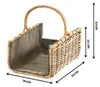 Kobolo Holztrage Holzkorb für Kaminholz eckig - Rattan grau Produktbild-Vorschau 4