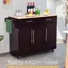KOMFOTTEU Wózek kuchenny na kółkach, drewniany wózek do Podgląd zdjęcia produktu 2