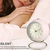 Geräuschloser Wecker Rosa, Mit Nachtlicht Und Retro-Design, Produktbild-Vorschau 6