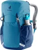 A blue Deuter backpack with a water bottle in the side pocket. Voir les images du produit