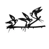 Wallity, Kuşlar- PYT1104, Schwarz, Handtuchhalter & -haken, Produktbild-Vorschau 2