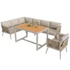 Siebenpersonen L-förmiges Gartensofa-Set geflochtenen Produktbild-Vorschau 12