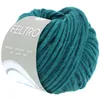 A ball of teal yarn with a label. Produktbild-Vorschau