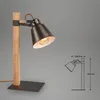 Tischleuchte Briloner Holz Braun E27 Tischlampe Metall Produktbild-Vorschau 6