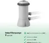 A filter pump for a swimming pool with accompanying text describing its features. Produktbild-Vorschau