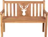 Gartenbank Teakholz 120 cm mit Motiv-Rückenlehne – massiv, Produktbild-Vorschau 3