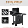Outsunny Gasgrill BBQ Grillwagen mit 4 Brennern Schrank Produktbild-Vorschau 5