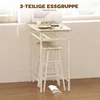 HOMCOM Bartisch Set 3-teilig Esstisch mit 2 Barhocker Produktbild-Vorschau 4