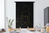 MuchoWow® Wandteppich Wandbehang Frau - Schwarz - Gold - Produktbild-Vorschau 3