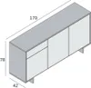 Dmora Schrank Agrifoglio 170x42x78h cm Weiß 1 Schublade, 2 Produktbild-Vorschau 3