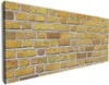 Wallario Premium Leinwandbild Ziegelsteinwand in gelb - Produktbild-Vorschau 1
