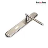 A modern door handle set with a long plate, shown on a white background. Podgląd zdjęcia produktu