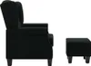 vidaXL Sessel mit Fußhocker Schwarz Stoff Produktbild-Vorschau 4