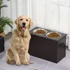 PawHut Hunde Fressnapf mit Staumraum 2 Näpfen Futterstation Produktbild-Vorschau 2
