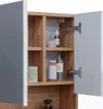 Badspiegelschrank Vicco Irma Weiß Hochglanz/Goldkraft Eiche Produktbild-Vorschau 6