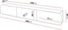 A diagram showing the dimensions of a TV lowboard. Produktbild-Vorschau