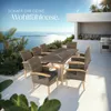 An outdoor dining set on a patio overlooking the ocean. Náhled obrázku produktu