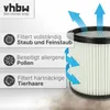 vhbw Faltenfilter kompatibel mit Parkside PNTS 35/5(E/S), Produktbild-Vorschau 2