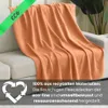 Ekologická fleecová deka v oranžové barvě ze 100 % Náhled obrázku produktu 3