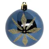 A single blue Christmas ornament with a gold star pattern is shown against a white background. Náhled obrázku produktu
