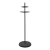 A black floor-standing tie and belt rack with two circular tiers of hooks. Podgląd zdjęcia produktu
