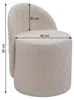 WOHNLING Sitzhocker Teddy Stoff 40cm Creme Rund Design Produktbild-Vorschau 3
