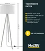 MeLiTec Tripod Stehleuchte skandinavisch, Stehlampe ST51, Produktbild-Vorschau 3