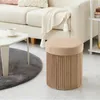 Theo Cleo Runder Samt Aufbewahrungshocker,Sitzhocker mit Produktbild-Vorschau 2