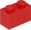 A single red LEGO brick with two studs on top, shown from a diagonal angle against a white background. Produktbild-Vorschau