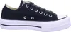 A side view of a black Converse Chuck Taylor All Star Lift Ox sneaker with a white platform sole. Voir les images du produit
