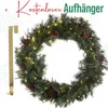 Meisterhome ® Künstlicher Weihnachtskranz Adventskranz für Produktbild-Vorschau 1
