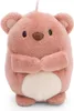A close-up studio shot of a pink plush toy bear. Produktbild-Vorschau