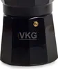 Close-up of the lower section of a black moka pot, showing a logo and website address. Náhled obrázku produktu