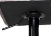 Close-up view of the underside of a bar stool, showing the height adjustment lever and the base of the gas lift cylinder. Podgląd zdjęcia produktu