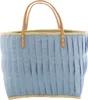 Rice Raffia Einkaufstasche Groß Türkis Blau Produktbild-Vorschau 1
