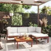 vidaXL 5-tlg. Garten-Lounge-Set mit Kissen Cremefarbenes Produktbild-Vorschau 2
