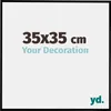 A marketing image for a picture frame, showing its dimensions and a tagline. Produktbild-Vorschau